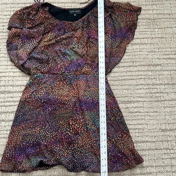 Corey Lynn Calter floral silk dress with elastic waist and flutter sleeves sz S - Picture 7 of 8
